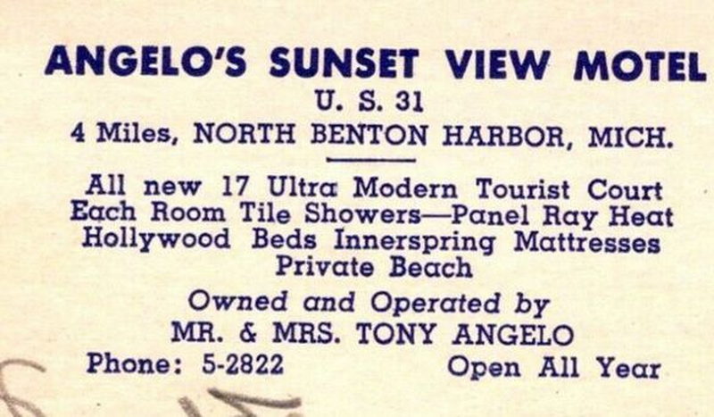 Angelos Sunset View Motel - Vintage Postcard (newer photo)